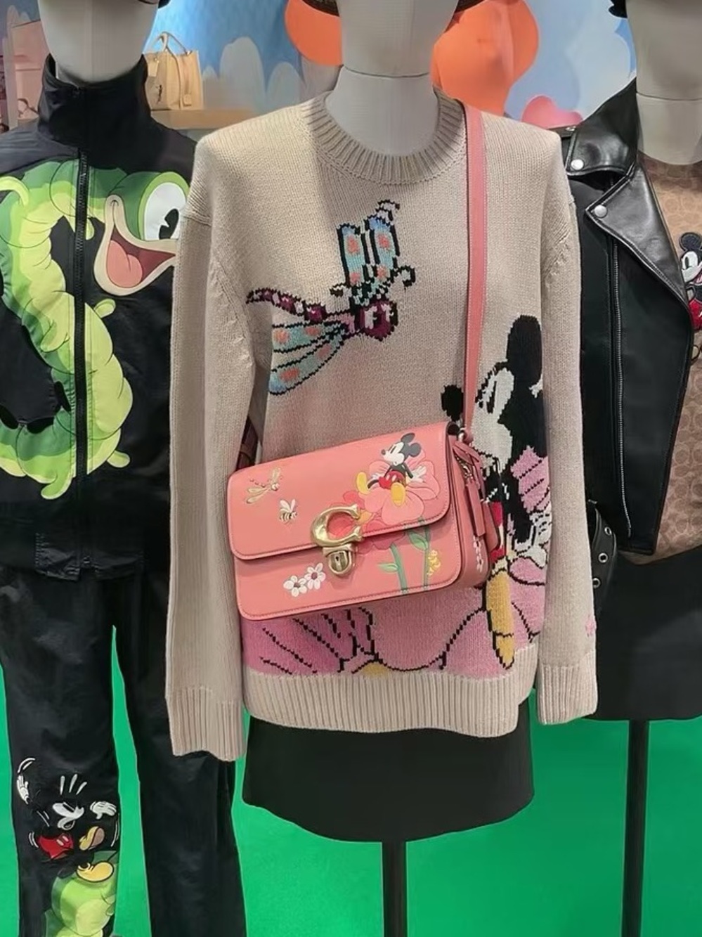 NWT Disney x Coach studio shoulder bag Mickey Mouse Flowers CH413 Rare - Picture 3 of 14